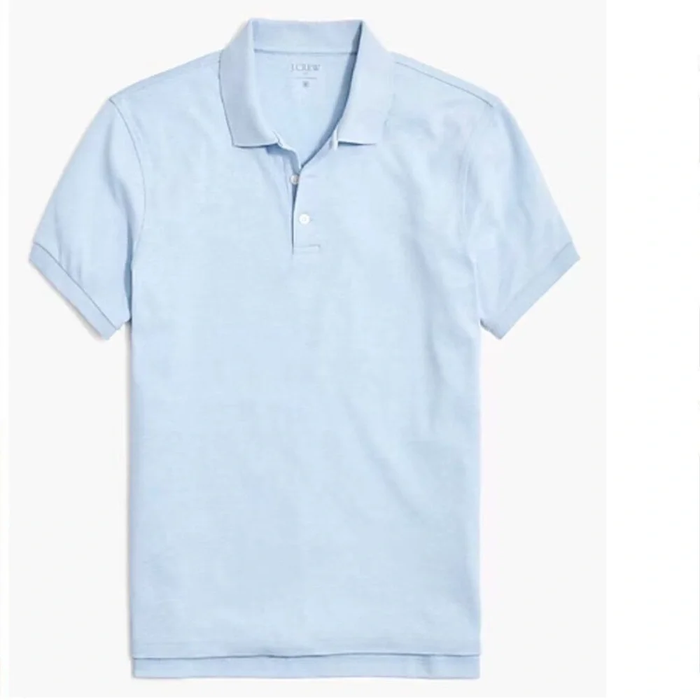 J crew heather faded chambray Soft-touch polo shirt